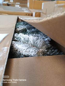 L219 - 1 PALLET CONTAINING APPROX NEW 9 BRAND NEW ARTIFICIAL XMAS TREES SNOW EFFECT