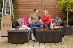 5 SETS X NEW MODULAR 4-SEATER RATTAN GARDEN SOFA SET - BLACK