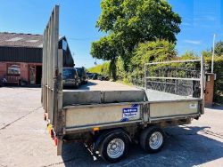 IFOR WILLIAMS LM106G DOUBLE AXLE DROP SIDE TRAILER C/W LADDER RACK