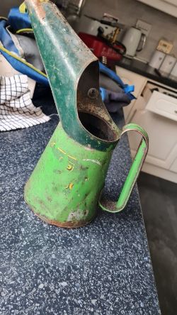 AUTOMOTIVE LOT52 VINTAGE BP ENERGOL OIL CAN / JUG. 1958 LEAD STAMPED