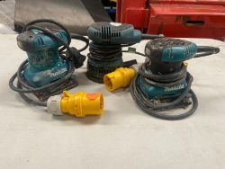3X MAKITA PALM SANDERS 110V