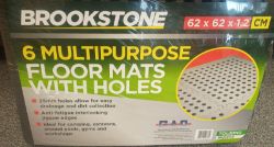 432 X BROOKSTONE NEW INTERCONNECTING GYM / GARAGE FLOOR MATS (72 PACKS OF 6) - 62 X 62 X 1.2CM