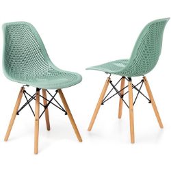 PALLET CONTAINING 15 X PAIRS OF DINING CHAIRS IN GREEN COLOUR