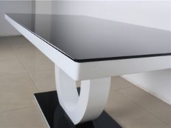 TRADE LOT WHOLESALE OF 10 HIGH GLOSS GALSS TOP DINING TABLES