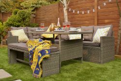 10 SETS - NEW 10-SEATER RATTAN DINING SOFA GARDEN FURNITURE SET - MIXED COLOUR