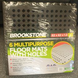 432 X BROOKSTONE NEW INTERCONNECTING GYM / GARAGE FLOOR MATS (72 PACKS OF 6) - 62 X 62 X 1.2CM.