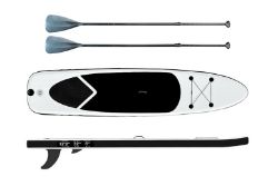 LARGE 2-PERSON INFLATABLE PADDLE BOARD W/ ACCESSORIES - BLACK