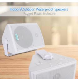 10 PAIRS OF PYLE HOME PDWR63 INDOOR/OUTDOOR WATERPROOF ON WALL SPEAKER, WHITE, 6.5 INCH
