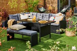60 SETS (FULL TRAILER) 10-SEATER RATTAN DINING SOFA GARDEN FURNITURE SET - MIXED COLOUR