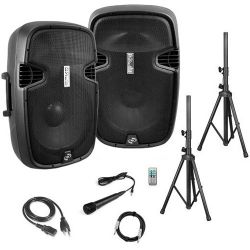PALLET OF 4 X PYLE WIRELESS PA SYSTEM 2 X 1000W SPEAKERS + MICROPHONE - BLUETOOTH COMPATIBLE