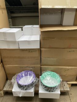 PALLET OF X67 NEW YOGA WHEELS - PURPLE/BLACK & GREEN/BLACK - RRP £1,000