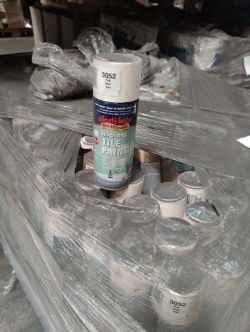 PALLET FULL OF TILE PAINT SPRAY