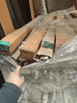 OVERSIZED PALLET CONTAINING LARGE QUANTITY OF NEW WINDOW RELATED ITEMS TRACKS ETC