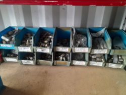 ENGINEERING LOT JL60 14X BINS OF FITTINGS 100S HERE BELEIVED TO BE JIC / BSP