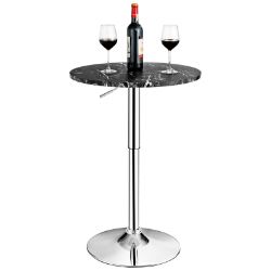 SWIVEL MODERN ROUND MARBLE BAR TABLE HEIGHT ADJUSTABLE