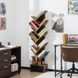 NEW 10 TIERS BOOKSHELF CABINET WITH DRAWER