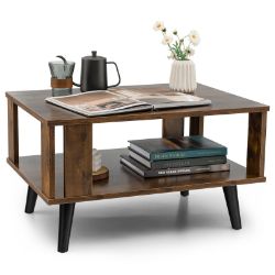 NEW WOODEN CENTER 2-TIER COFFEE TABLE