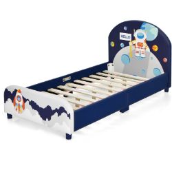 NEW SINGLE KIDS BED FRAME WITH SOFT HEADBOARD & FOOTBOARD
