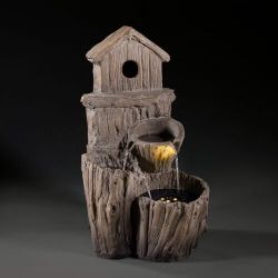 NEW PREMIER OUTDOOR LIVING COMPANY SOLAR BIRD HOUSE WATER FEATURE BIRD BATH.