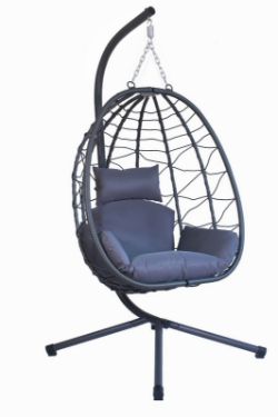 NEW SWING GARDEN PATIO EGG CHAIR - GREY