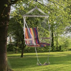 NEW HANGING ROPE HAMMOCK WITH FOOTREST AND ARMREST