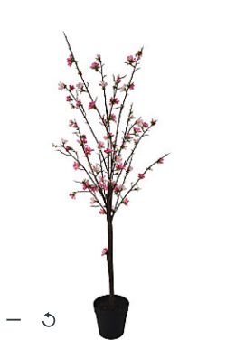 BRAND NEW 130CM PEACH BLOSSOM TREE ARTIFICIAL PLANT IN BLACK POT