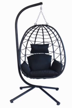 NEW SWING GARDEN PATIO EGG CHAIR - BLACK