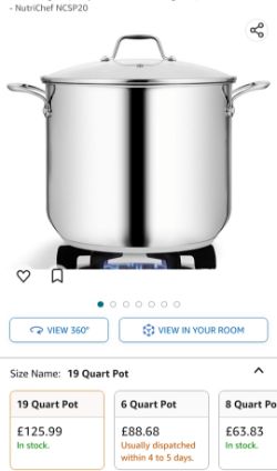 PALLET OF 12 X NEW STAINLESS STEEL STOCK POT - COMMERCIAL HEAVY DUTY INDUCTION LARGE POT - RRP £1500