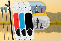 JOBLOT OF 10 X LARGE 2-PERSON INFLATABLE PADDLE BOARD W/ ACCESSORIES - ASSORTED COLOURS