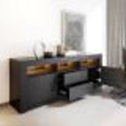 PALLET CONTAINING 10 X BRAND NEW TV STANDS IN BLACK WITH LED