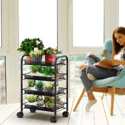 PALLET CONTAINING 40 X 4-TIER ROLLING BASKET STAND-BLACK - RRP £2000
