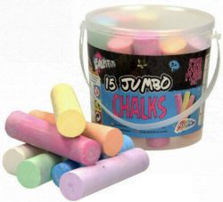 12 TUBS OF X 15PC COLOURED PLAYGROUND JUMBO CHALK