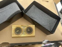 36 X DOUBLE CLOCKS IN A GOLD EFFECT FINISH