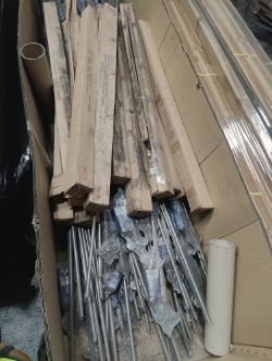 OVERSIZED PALLET CONTAINING LARGE AMOUNT OF NEW CURTAIN POLE /FITTINGS