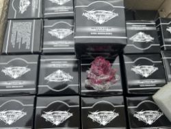50 X MONCHRISTAL COLECCAO PINK FLOWER CRYSTALS IN BOXES