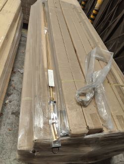 PALLET CONTAINING OVER 300 NEW METAL CURTAIN POLES WITH RINGS FULL SET