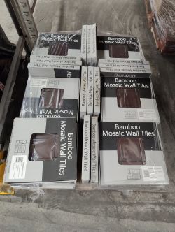 PALLET CONTAINING APPROX 300 X BAMBOO MOSAIC WALL TILES