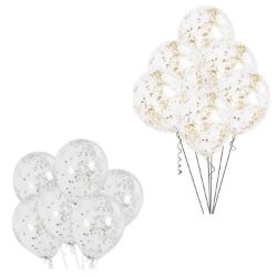 1000 LATEX SILVER AND GOLD CONFETTI BALLOONS, 12IN, 6CT, RRP £10,000