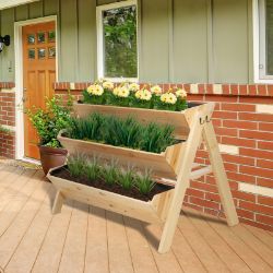 **NEW**WOODEN GARDEN RAISED BED PLANT BED WITH CLAPBOARD AND HOOKS 3 TIER>>DELIVERY AVAILABLE<<