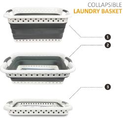 NEW COLLAPSIBLE LAUNDRY BASKET IS THE TOOL FOR KEEPING YOUR LAUNDRY ORGANIZED AND EASY TO CARRY