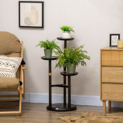 **NEW**INDOOR & OUTDOOR, DARK WALNUT 3 TIERED PLANT STAND, PLANT SHELF>>DELIVERY AVAILABLE<<