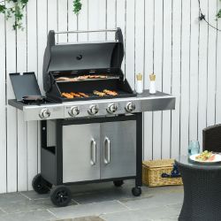 **NEW**DELUXE GAS BARBECUE GRILL 4+1 BURNER GARDEN BBQ W/ LARGE COOKING AREA >>DELIVERY AVAILABLE<<