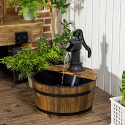 **NEW**BARREL WATER FOUNTAIN GARDEN DECORATIVE WATER FEATURE W/ ELECTRIC PUMP>>DELIVERY AVAILABLE<<