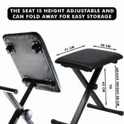 KEYBOARD PIANO, DRUM PLAYERS AND MUSICIANS CHAIR STOOL SEAT IS THE PERFECT TOOL FOR MUSICIANS!