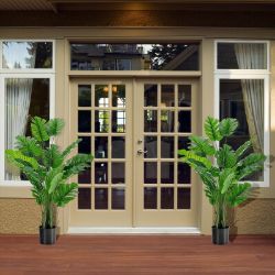 **NEW**REALISTIC FOLIAGE, NO HASSLE: 2-PIECE FAUX MONSTERA SET >>DELIVERY AVAILABLE<<