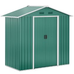 **NEW**6.5X3.5FT METAL GARDEN SHED FOR GARDEN AND OUTDOOR STORAGE, GREEN>>DELIVERY AVAILABLE<<