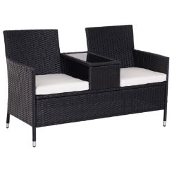 **NEW**RATTAN CHAIR GARDEN FURNITURE PATIO COMPANION LOVE SEAT TABLE BLACK>>DELIVERY AVAILABLE<<