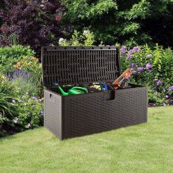 **NEW**CONVENIENT GARDEN STORAGE: RATTAN TEXTURE DECK BIN >>DELIVERY AVAILABLE<<