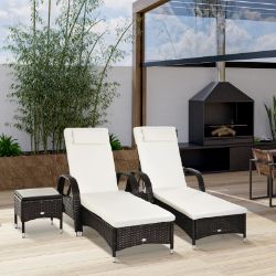 **NEW**ELEGANT RELAXATION: PE RATTAN LOUNGER SET>>DELIVERY AVAILABLE<<
