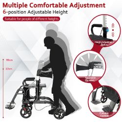**NEW**ROLLATOR WALKER REINVENTED: WHEELCHAIR CONVERSION FOR EXTRA CONVENIENCE>>DELIVERY AVAILABLE<<